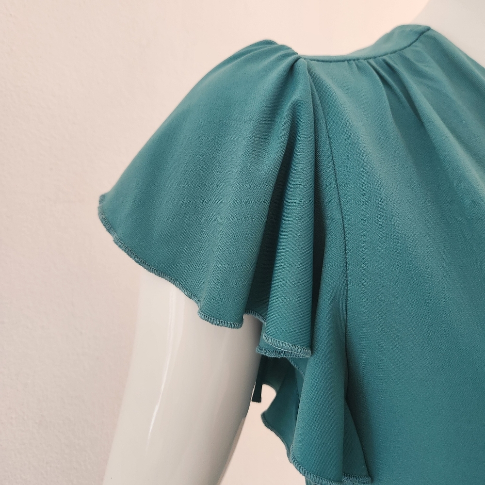 Grace Karin Small Emerald Wrap Blouse Elegant & Flattering - Picture 6 of 16
